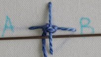 Raised buttonhole stitch sample