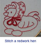 Redwork hen design