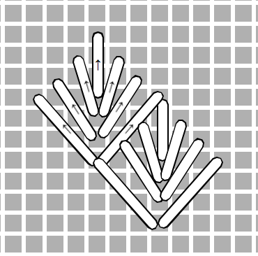 A chart showing diamond leaf stitch