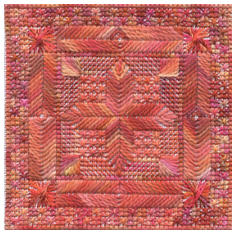 Starweavers Delight needlepoint pattern showing textural stitches in a square design