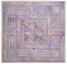 Tranquility needlepoint pattern with layered textural stitches