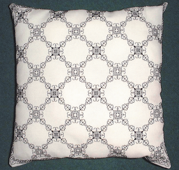 Tudor Oak blackwork sampler with repeating stylised oak leaves