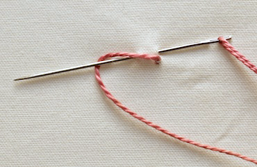 Twisted chain stitch step 1