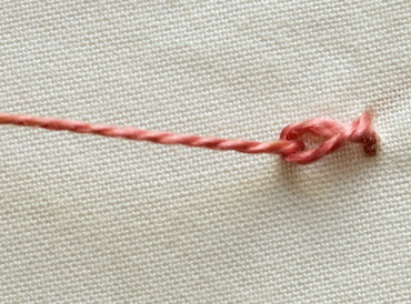 Twisted chain stitch progress