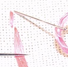 Using a laying tool to hold the fibres side by side as you work