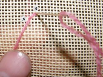 Velvet stitch - step 1
