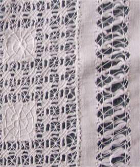 A photo of a piece of whitework embroidery owned by my mother