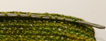 Wiring the stem with green florist's wire