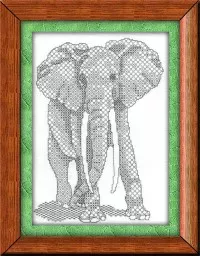 Blackwork elephant pattern