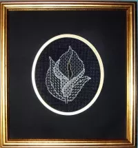 Blackwork calla lily embroidery pattern