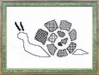 Blackwork snail embroidery pattern