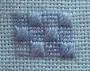 An example of chequer stitch showing the structured pattern it creates