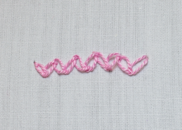 Zigzag chain stitch step 4